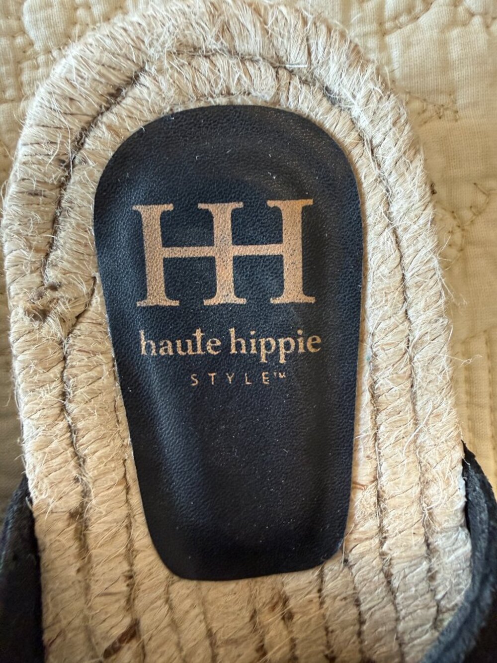 Haute Hippie black suede double-buckle slide sandals. Size 8.5 - Picture 3 of 5